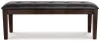 Ashley Furniture D596-00 Haddigan - Large UPH Dining Room Bench - Dark Brown