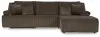 Ashley Furniture 92705S6 Ashley Furniture 92705S6 Top Tier - 3-Piece Reclining Sectional Sofa With Raf Chaise - Chocolate