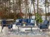 Ashley Furniture P275-081 Gali - Sofa / Chairs / Table Set (Set of 4) - Gray / Blue
