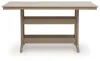 Ashley Furniture PCP228-642 Seacliff Beach - Rectangular Counter Height Dining Table With Umbrella Option - Medium Brown