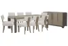 Pulaski Furniture P402240-KIT34 Pulaski Furniture P402240-KIT34 Anderson Park - Leg Dining Table With 8 Klismos Dining Chairs And Sideboard - Moose Trail / Frontier Brown