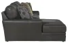 Jackson Furniture Industries 4378/42/75-28 Jackson Furniture Industries 4378/42/75-28 Denali - 2 Piece Italian Leather Match Sofa Chaise With Left Side Facing Chaise - Steel