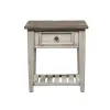 Liberty Furniture 824-OT1020 Heartland - Drawer End Table - Antique White / Tobacco Tops