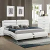 CoasterEssence 300345KE Jeremaine - Upholstered Eastern King Sleigh Bed - White