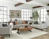 CoasterElevations 508681-S2 Apperson - 2 Piece Upholstered Track Arm Sofa Set - Light Gray