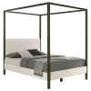 Coaster Fine Furniture 300834KE Monroe - Upholstered Eastern King Canopy Bed - Vanilla