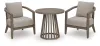 Ashley Furniture PCP310-050 Joy Lagoon - Outdoor Chairs With Cushions/Table (Set of 3) - Beige