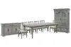 Pulaski Furniture P091240-KIT35 Pulaski Furniture P091240-KIT35 Madison Ridge - Extendable Leg Dining Table With 4 Side Chairs, 2 Arm Chairs, Server And China - Bluff Gray