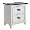 Liberty Furniture 417-BR60 Allyson Park - 2 Drawer Nightstand With Charging Station - Wirebrushed White / Charcoal