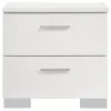CoasterEssence 203500F-S5L Felicity - 5 Piece Upholstered Full Bedroom Set - White High Gloss