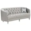 CoasterElevations 508461-S2 Avonlea - 2 Piece Upholstered Sloped Arm Sofa Set Velvet - Pearl Silver