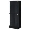 Coaster Fine Furniture 950398 Cabra - 4-Door LED Curio Display Cabinet - Black High Gloss