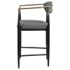 Coaster Fine Furniture 121186 Tina - Fabric Upholstered Counter Chair (Set of 2) - Dark Gray