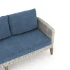 New Classic G852B-5S Carezza - 5 Piece Set (Sofa & 2 Club Chairs & 2 Stools) - Dark Blue