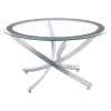 Coaster Fine Furniture 702588-S3 Brooke - 3 Piece Round Coffee And End Table Set - Chrome