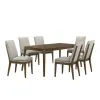 New Classic 40-7185BN-D6C New Classic 40-7185BN-D6C Maggie - Dining Table With 6 Natural Chairs - Dark Brown