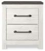 Ashley Furniture B1190-92 Gerridan - Two Drawer Night Stand - White / Gray