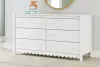 Ashley Furniture EB1810-231 Hallityn - Six Drawer Dresser - White