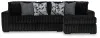 Ashley Furniture 98103/66/17/15/08 Ashley Furniture 98103/66/17/15/08 Midnight-Madness - 4 Pc. - 2-Piece Sectional Sofa With Raf Corner Chaise, Chaise, Ottoman - Onyx