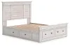 Ashley Furniture PCB1171B9 Ashley Furniture PCB1171B9 Makidern - Queen Panel Storage Bed With Under Bed Storage Unit And Storage Footboard - Whitewash