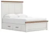 Ashley Furniture B4615B12 Ashley Furniture B4615B12 Savonport - Queen Panel Bed With Under Bed Storage Unit - White / Brown