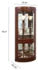 Pulaski Furniture 20852 PFC Curios - Curved 5 Shelf Corner Curio Cabinet - Cherry Brown
