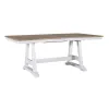 Liberty Furniture 62WH-CD-7TRS Liberty Furniture 62WH-CD-7TRS Lindsey Farm - 7 Piece Trestle Table Set - Weathered White & Sandstone