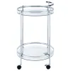 CoasterEveryday 181367 Chrissy - Round Glass Shelf Metal Bar Cart - Chrome