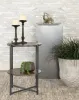 CoasterEssence 935993 Axel - Round Accent Table With Open Shelf - Natural And Gunmetal