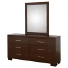 CoasterEssence 200713M Jessica - 6-Drawer Dresser With Mirror - Cappuccino