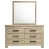 Coaster Fine Furniture 225103M Oakglen - 6-Drawer Bedroom Dresser And Mirror - Weathered Oak