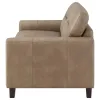 Coaster Fine Furniture 504668 Scotland - Faux Leather Upholstered Track Arm Loveseat - Brown