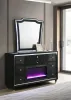 Coaster Fine Furniture 223163FBM Lorient - 8-Drawer LED Flame Box Dresser And Mirror - Black