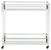Ashley Furniture A4000501 Chaseton - Bar Cart - Clear / Silver Finish