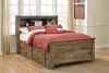 Ashley Furniture B446B16 Ashley Furniture B446B16 Trinell - Full Panel Bookcase Bed With 2 Storage Drawers - Brown