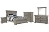 Pulaski Furniture P091-BR-K2-KIT6 Pulaski Furniture P091-BR-K2-KIT6 Madison Ridge - Queen Storage Bed, 2 Nightstands, Drawer Dresser With Framed Mirror And Master Chest - Heritage Taupe