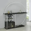Coaster Fine Furniture 182799 Risley - 2-Door Circular LED Home Bar Cabinet - Dark Charcoal