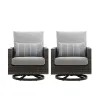 New Classic G2746-21S Bungalow - Patio Swivel Club Chair With Accent Pillow (Set of 2) - Gray