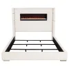 Coaster Fine Furniture 306032KE Tisdall - Upholstered Eastern King Fireplace Bed - Cream