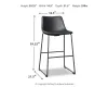 Ashley Furniture D372-630 Ashley Furniture D372-630 Centiar - Tall UPH Barstool (Set of 2) - Black