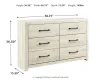 Ashley Furniture B192-31 Cambeck - Six Drawer Dresser - Whitewash