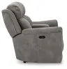 Ashley Furniture 5930118 Next-Gen Durapella - Power Reclining Loveseat with Console/Adj Hdrst - Slate