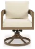 Ashley Furniture P671-602A Serene Bay - Swivel Chair With Cushion (Set of 2) - Dark Brown / White