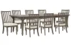 Pulaski Furniture P413240-KIT19 Pulaski Furniture P413240-KIT19 Madison Ridge - Extendable Leg Dining Table With 8 Side Chairs - Natural Bark