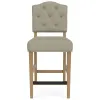 Riverside Furniture 92636 Mix-N-Match Chairs - Button Tufted Upholstered Stool (Set of 2) - Gray