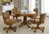 CoasterEssence 100951 Mitchell - Round Dining And Billiard Poker Game Table - Amber