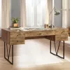 CoasterEveryday 800999 Analiese - 4-Drawer Writing Desk - Rustic Nutmeg