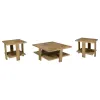 Coaster Fine Furniture 707718-S3 Dawn - 3 Piece Round Coffee And End Table Set - Mango Brown