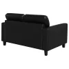 Coaster Fine Furniture 504665 Scotland - Faux Leather Upholstered Track Arm Loveseat - Black