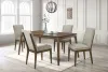 New Classic 40-7185BN-D4C New Classic 40-7185BN-D4C Maggie - Dining Table With 4 Natural Chairs - Dark Brown